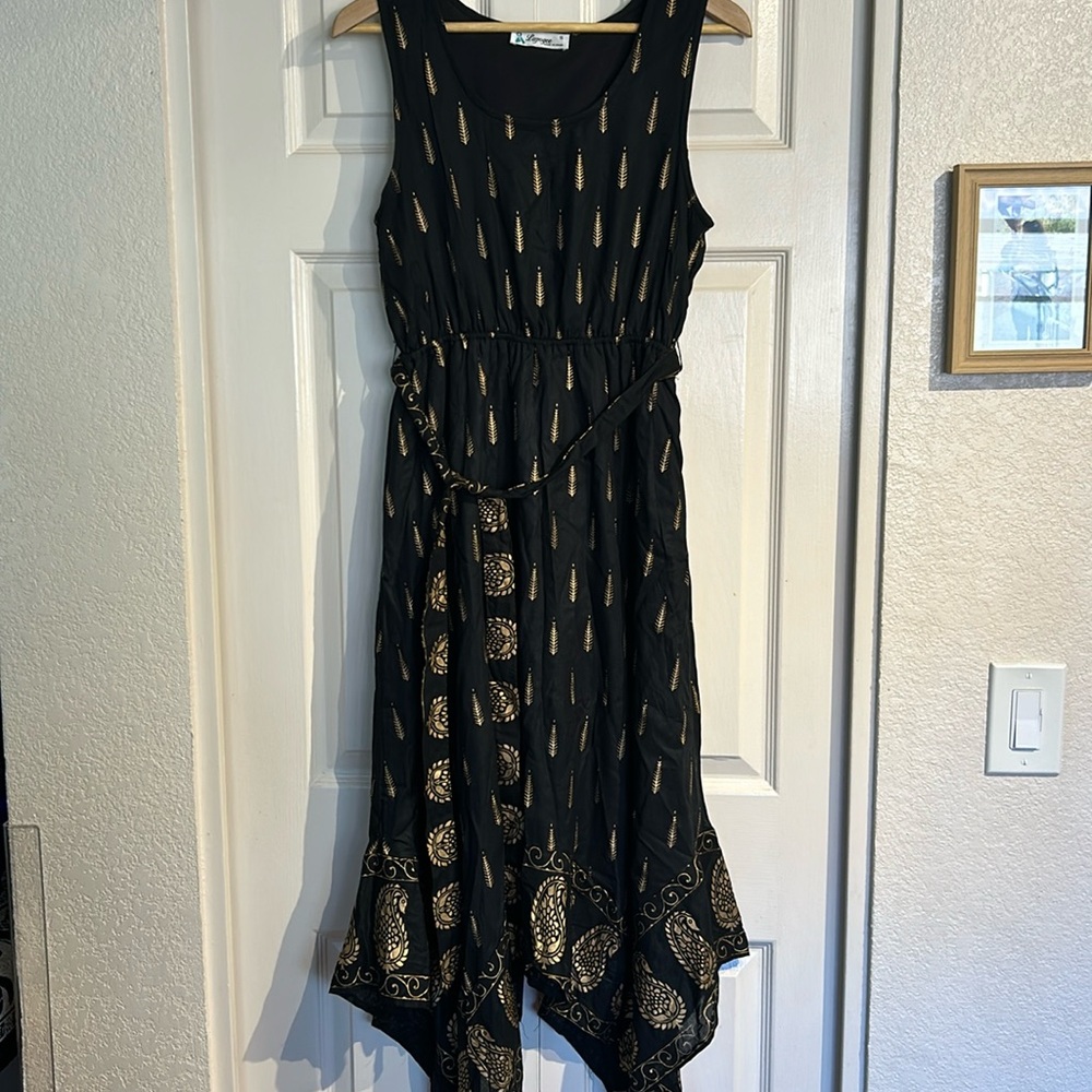 Lapogee Black and Gold Tank Dress